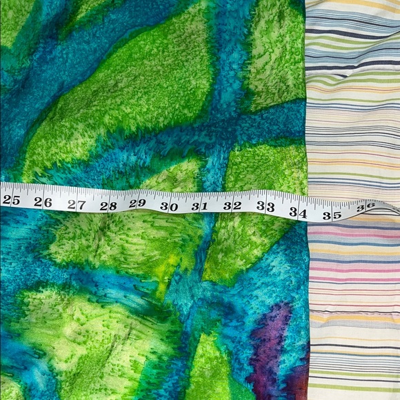Vibrant Green, Blue & Purple Abstract Silk Scarf - Picture 6 of 7